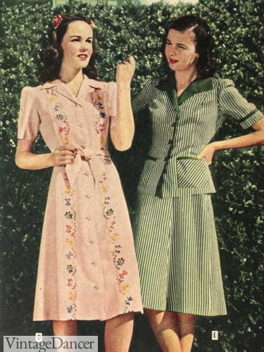 1940s shirtwaist and suit dress