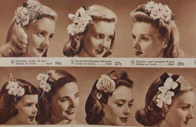 1944 Sears teengirls hair flowers advertisement