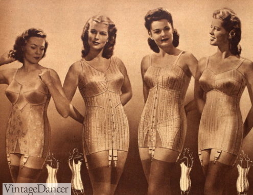 1940s All In One combinations lingerie girdles corset for plus sizes