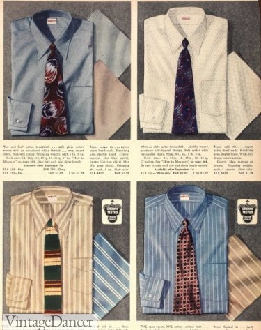 1940s mens solid or stripe shirts