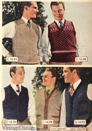 1944 men's sweater vests jumpers
