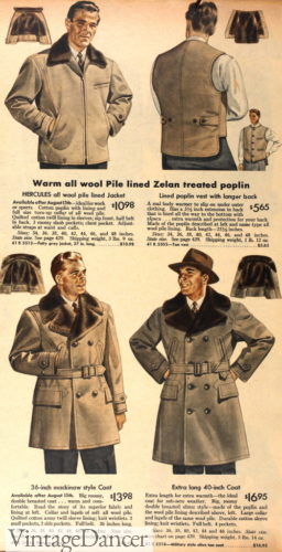 1940s fur lined jacket coats menswear in winter