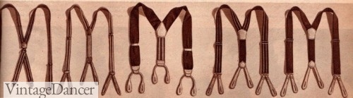 Vintage 1940s Mens dress and work suspenders. 1944 Sears