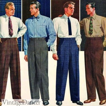 1944 men's suit pants, dress shirts and ties