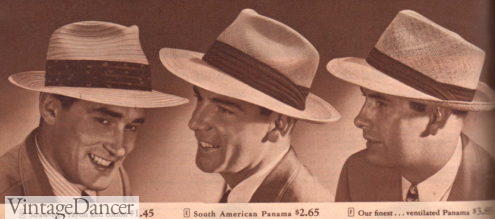 1940s mens straw hats guys hat fashion summer 1944