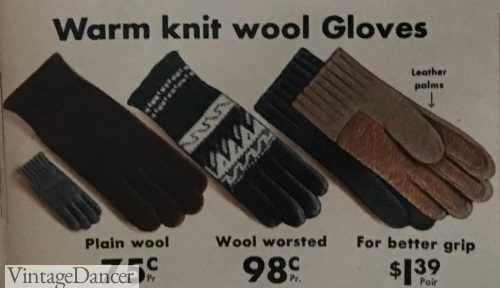 1940s men's knit gloves, 1944