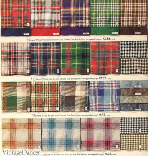 1944 plaid / tartan fabrics