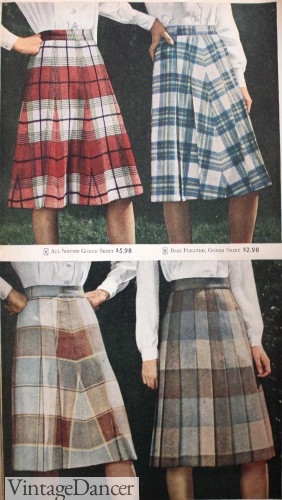 1940s plaid skirts