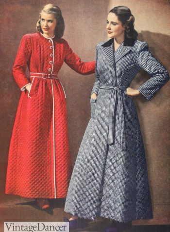 1940s women quilted robes