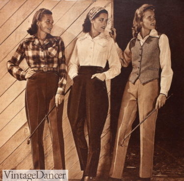 1940s womens horse riding outfits clothes pants