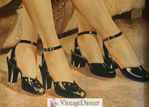 1944 ankle strap heels shoes womens 1940s