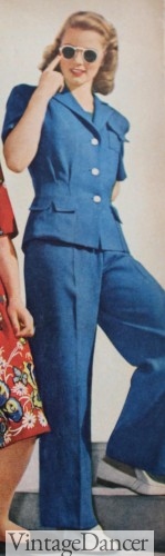1940s pants suit women