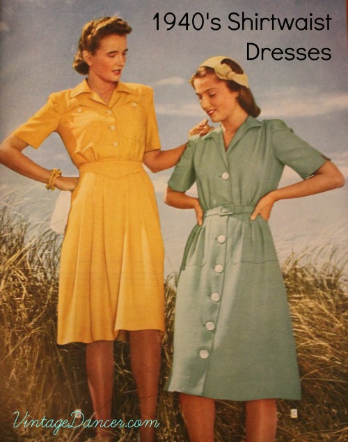 1940s shirtwaist dresses