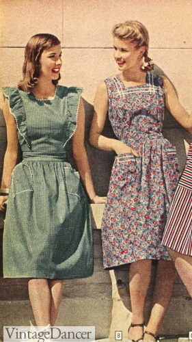 1940s apron pinafore dresses