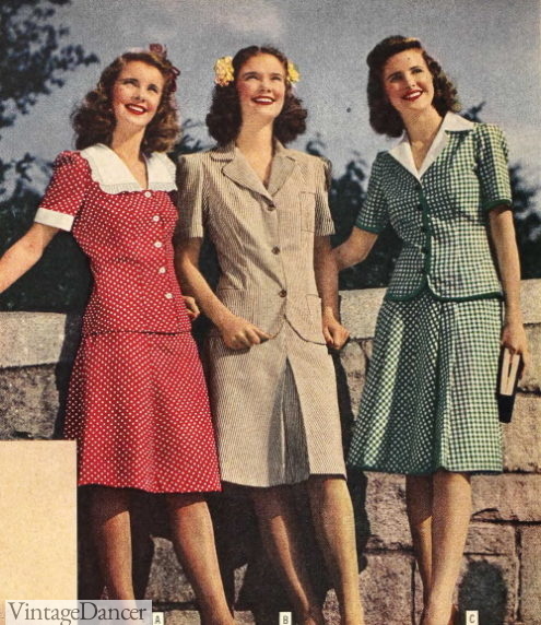 1940s Teenage Fashion: Girls