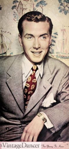 1945 Bob Hutton mens suit in color 1940s