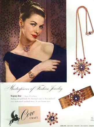 1945 Corocraft jewelry in gold