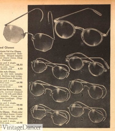 1945 various eye glasses