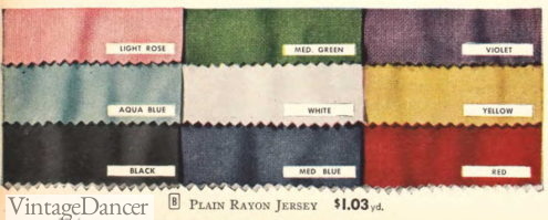 1940s color colours 40s fashion rayon jersey fabric