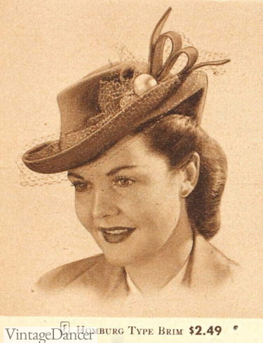 1940s women homburg hat