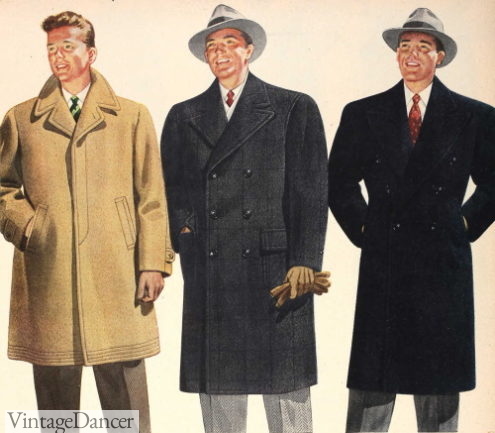 1940s Men&#8217;s Coats and Jacket Styles &#038; History, Vintage Dancer