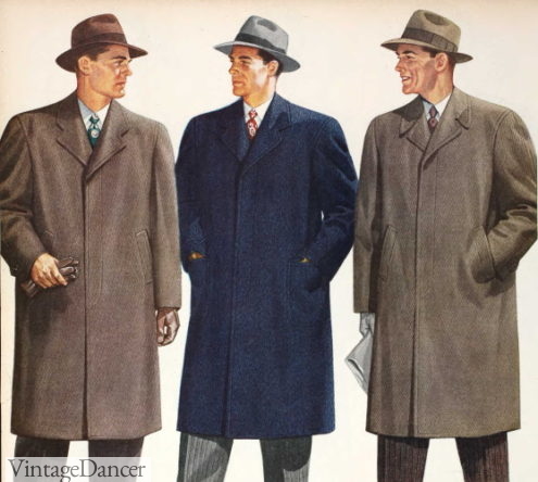 1940s mens coats overcoats topcoats1945 topcoats: twill, wool fleece, gabardine