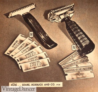 1945 Safety Razor mens shaving 1940s grooming