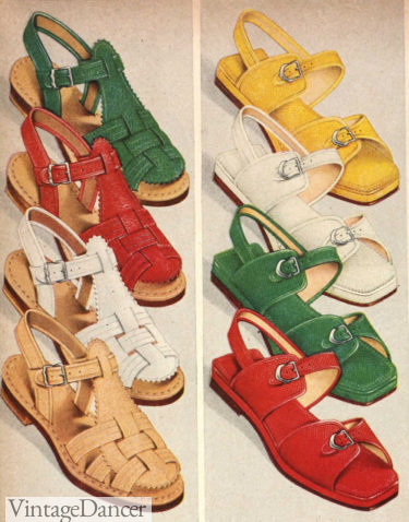 1940s shoes, canvas summer sandals for women