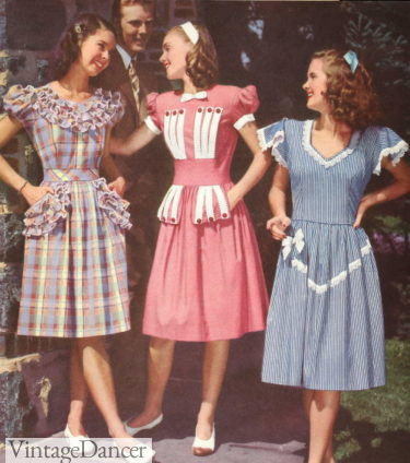 1945 ruffled girls and teen dresses