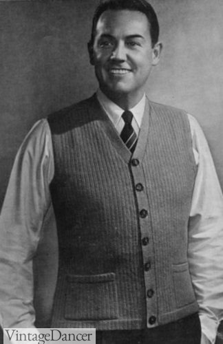1940s men knit vest cardigan