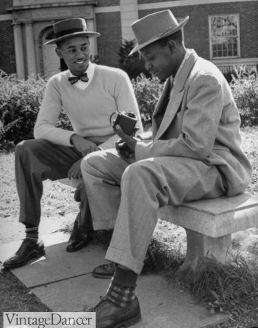1940s Howard University students wearing porkpie hats 1946