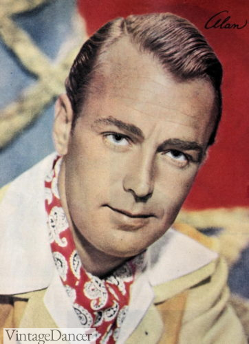 1946 Alan Ladd 1940s mens hairstyles