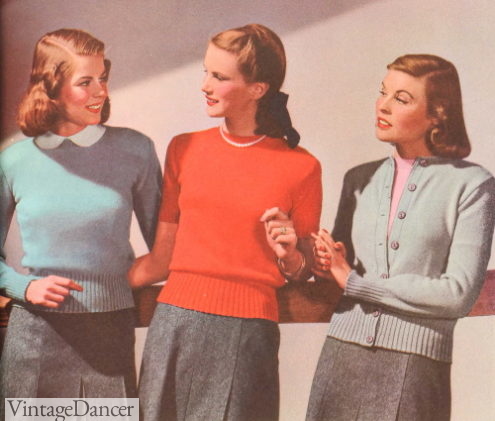 1946 sweater girl sweaters with fitted waistband