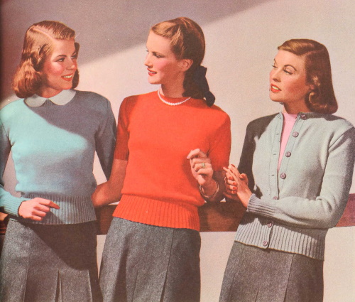 1946 Basic Sweaters Fall Pullover Banded 500 
