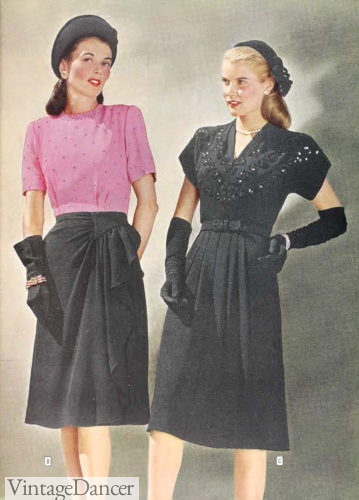1940s skirt an top or one piece party dress