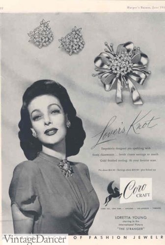 1946 Coro brooch and earring set