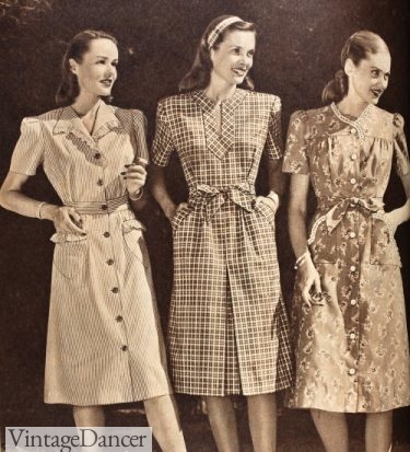 1946 "gay in the kitchen smart enough for visitors" house dresses