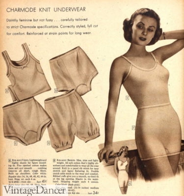 1940s womens knit winter underwear and camisoles 