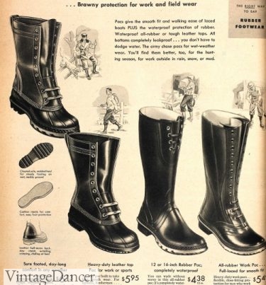 1940s mens rain shoes boots rubber boots