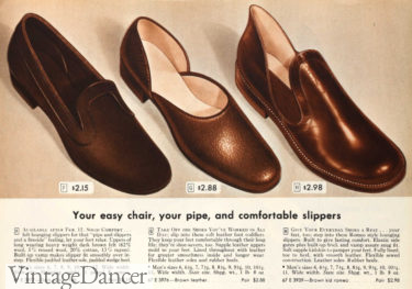 1946 men's slippers- loafer, opera, romeo smoking shoes