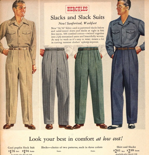 1940s Men's Casual Clothing- Shirts, Trousers, Pullover Vests