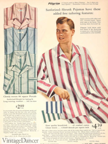 1940s Men's Sleepwear, Pajamas, Slippers History