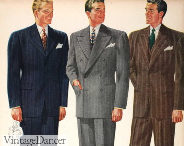 1940s mens suits blue grey and brown stripes 1940s mens fashion