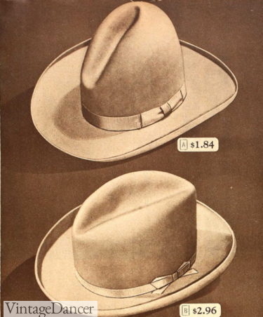 1940s Carlsbad and Columbia hat 1946 western hats for men