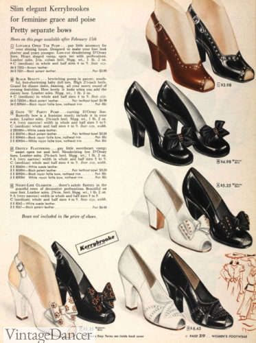 1940s shoes women. 1946 dressy peep toe shoes