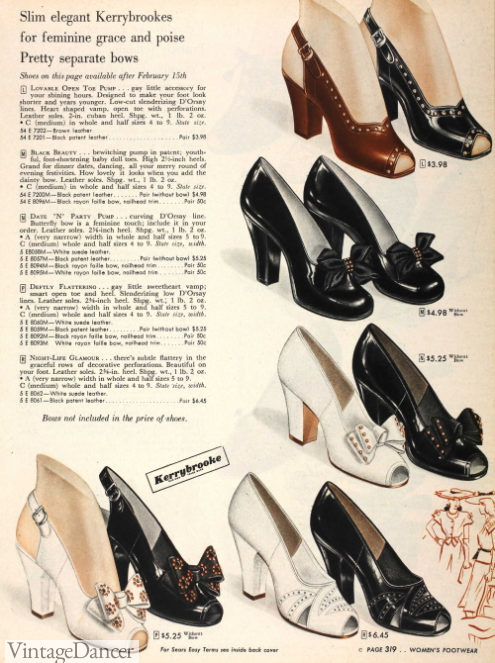 1940s Shoes Styles for Women History