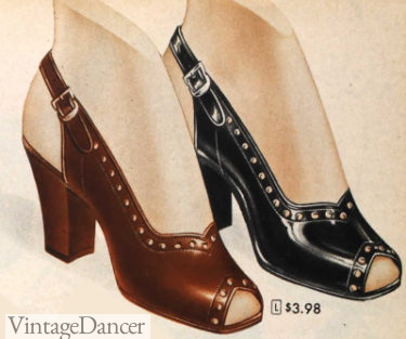 1940s shoes women 1946 dressy slingback shoes