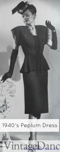 1940s peplum dress