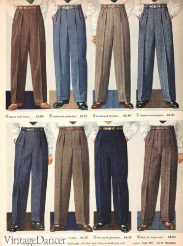 1940s teenage boys dress slacks pants trousers fashion history with suits