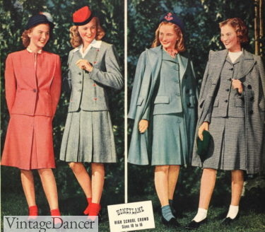 1940s winter suits with matching coats